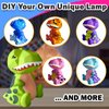 FUNZBO Paint Your Own Dinosaur Lamp - Arts and Crafts Supplies Painting Kit for Kids, DIY Christmas Craft & Birthday Gift for Toddlers Boys Girls Teens Age 3 4 5 6 7 8 9 10 11 12 13 Years Old