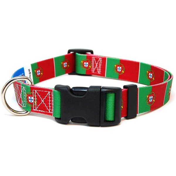 Portugal Dog Collar | Portugal Flag | Quick-Release Buckle | Made in NJ, USA | for Small Dogs