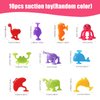 lasuroa 10pcs Suction Cup Toy, Soft Silicone Ocean Animals Sucker Toys Suction Bath Toys for Kids Bath Toys Senses Montessori Gift for 3 4 5 6 7 Year Old Boys and Girls