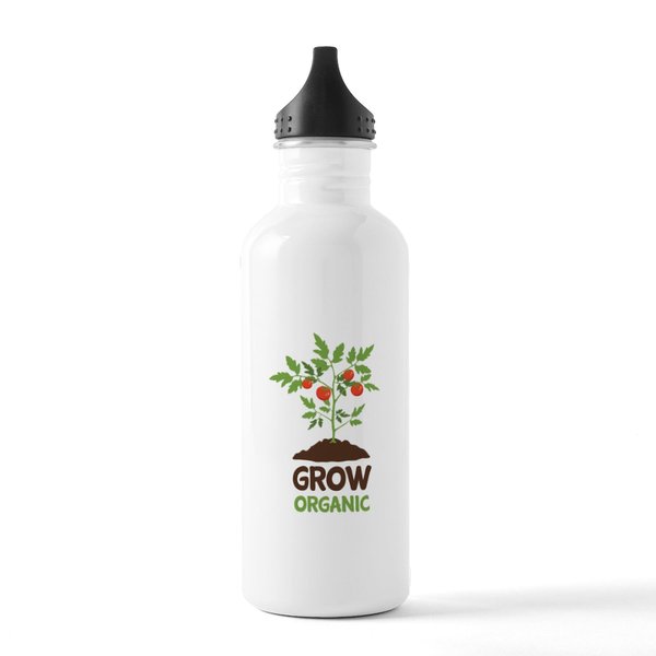 CafePress GROW ORGANIC Water Bottle 1.0L (34 oz) Stainless Steel Water Bottle