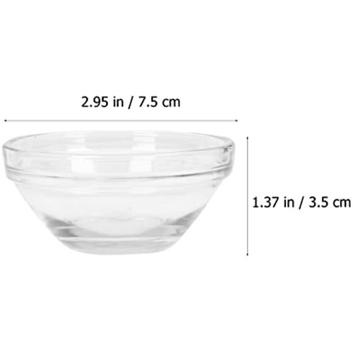 RCFINE Facial Bowl Cosmetic Mix Bowl Clear Glass Facial Masks Mixing Bowl DIY Mix Bowl for Home Salon Spa Face Skin Applicator Bowl (10 PCS)