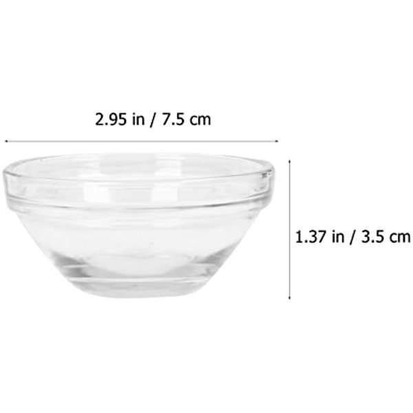 RCFINE Facial Bowl Cosmetic Mix Bowl Clear Glass Facial Masks Mixing Bowl DIY Mix Bowl for Home Salon Spa Face Skin Applicator Bowl (10 PCS)