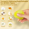 Turmeric Cleansing Pads for Face Turmeric Facial Oil, Turmeric Exfoliating Face Scrub Pads for Glow Up Acne Scars, Unclog Pores, Turmeric Face Oil for Dry Skin, Turmeric Face Serum