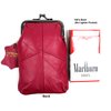 100'S 2pc Two Color Set Genuine Soft Leather Cigarette Case with Lighter Pocket Fit 100mm, 84's HOT Pink + LT. Brown