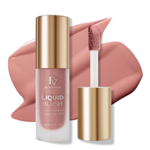 FV Liquid Blush, High Pigmented Soft Cream Blush for Cheeks, Long Lasting Cheek Tint with Dewy Finish, Breathable & Lightweight Makeup Blush for Natural Look (Honey)