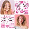 HOWAF 9 Sheets Breast Cancer Awareness Face Tattoos Pink Ribbon Waterproof Temporary Tattoos Stickers for Woman Hope Fight Breast Cancer Party Decorations Fundraising Event Face Body Accessories