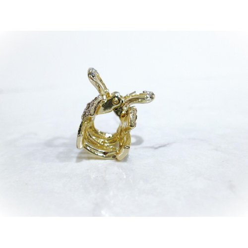 Generic Small mini gold black metal x bow shaped hair claw clip with crystals (Primary color: Rose gold)