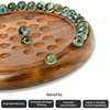 Wooden Solitaire Board Game with Glass Marbles, Classic Wooden Solitaire Game, Indian Handcrafted Sheesham Wood Game Good for Mental Development – 9 inches Diameter