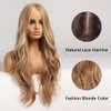 piaou Long Blonde Wig for Women Blonde Ombre Long Wigs Natural Wavy Synthetic Wigs Middle Part Heat Resistant Hair Cosplay Daily Party Wigs Natural Looking（26inch blonde）