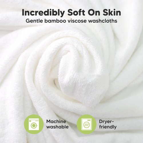 6-Pack Organic Baby Washcloths - Soft Viscose from Bamboo Washcloth, Baby Wash Cloths, Baby Wash Cloth for Newborn, Kids, Bath Baby Towels, Face Towel, Face Cloths for Washing Face (Soft Lilac)