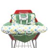 Portable 2-in-1 Grocery Cart Seat Cover and Baby Highchair Cover (Green Stars)