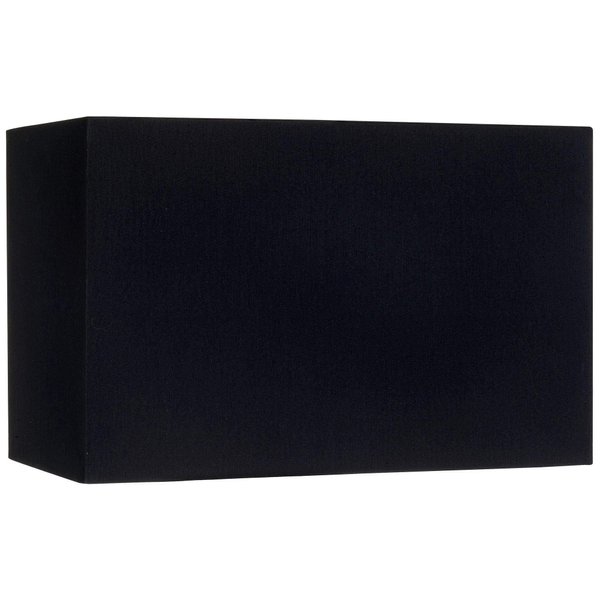 Black Medium Rectangular Hardback Lamp Shade 16" Wide x 8" Deep x 10" High (Spider) Replacement with Harp and Finial - Springcrest