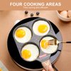 Bobikuke Egg Frying Pan, Fried Egg Pan Nonstick 4 Cups Pancake Pan Aluminium Alloy Cooker for Breakfast, Egg Pan Suitable for Gas & Induction (Black)