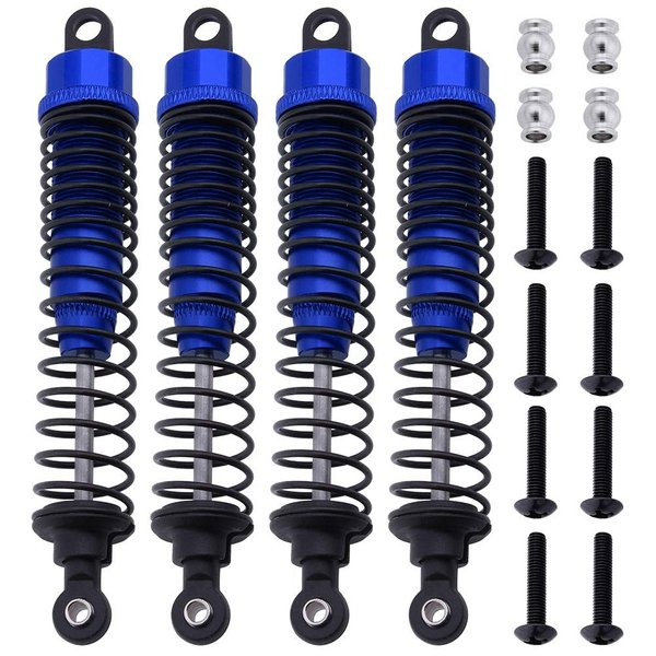HobbyPark 1/10 RC Truck Shocks 108mm Front Rear Shock Absorber Assembled Dampers for Scale RC Car Off Road Monster (4-Pack) (Navy Blue)