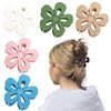 WUBAYI 6Pcs Flower Hair Claw Clips, Cute Frosted Flower Clips, Non-Slip Strong Hair Claw Clips for Thick Thin Hair, Women Girls Hair Styling Accessories Holiday Gifts