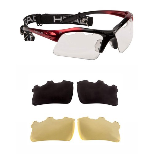 HEAD Racquetball Goggles - Raptor Anti Fog & Scratch Resistant Protective Eyewear w/UV Protection, Red