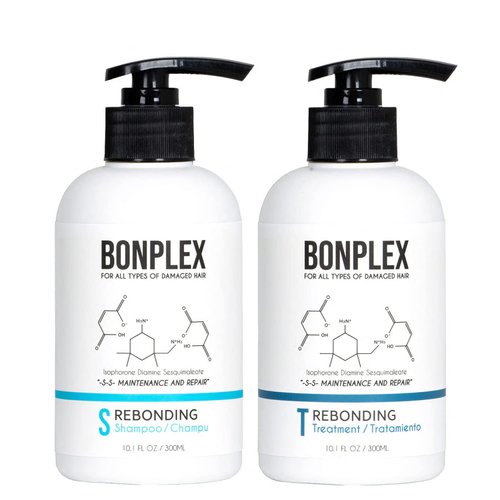 Perfect Bonding Concentrate Restoring Shampoo Treatment for Damaged Hair Repair, Bond Strengthening & Color Longevity for All Hair Type - Bonplex Rebonding Repair Shampoo and Treatment Duo… (10.1oz)