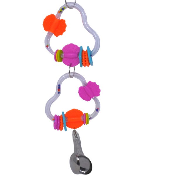 Bonka Bird Toys 2490 Duo Puzzle Play 19" x 5", Parrot Tug Pull Cage Toy, Conure, Amazon, African Grey, and Similar