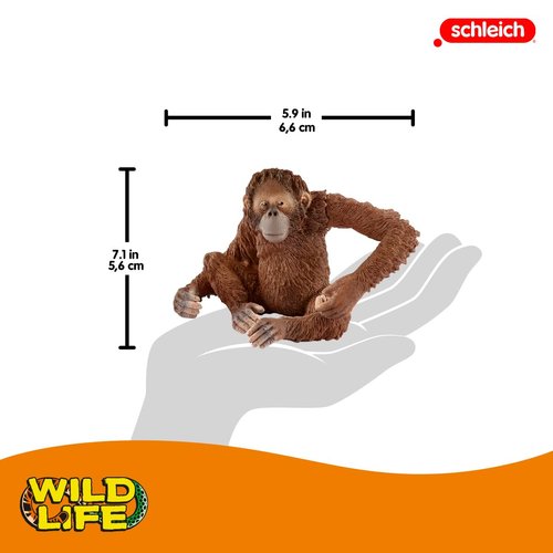 Schleich Wild Life, Animal Figurine, Animal Toys for Boys and Girls 3-8 Years Old, Female Orangutan, Ages 3+