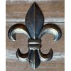 8" Metal Fleur De Lis Wall Plaque/Art with hanger - Rustic Creole Tuscan Decor (Weathered Bronze)