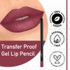 Mellow Cosmetics Gel Lip Pencil - Matte Liner for Women - Long-Lasting & No Bleeding - Organic, Natural, Vegan, Cruelty-Free - Paraben-Free Makeup - Rose - Rose