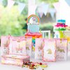 DECORLIFE 24PCS Unicorn Party Favor Bags, Unicorn Goodie Bags for Girls' Birthday Party, Perfect for Girls, Kids, Boys, Stickers Included, 4 Styles
