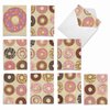 The Best Card Company - 10 Boxed All Occasion Cards with Envelopes (4 x 5.12 Inch) - Colorful, Fun Note Cards Assorted - Time to Send the Donuts M6021