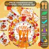 YQUQWN, 168PCS Thanksgiving Plates and Napkins Set, Thanksgiving Party Supplies, Serve 24 - Thanksgiving Plates and Napkins, Cups, Spoon, Fork and Knives for Fall Thanksgiving Party Decorations