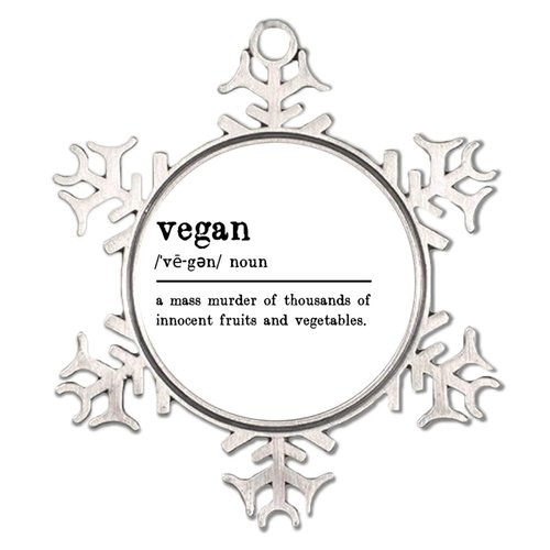 Vegan Noun Definition Snowflake Ornaments Round Christmas Tree Ornament Meaning Description Rustic Keepsake Words with Definition Collectible Gift for Holiday Decoration