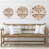 Rustic Wooden Wall Clock Lake is Happy Place Easy to Read Easy to Use Wood Clock Funny Wall Wooden Clock Retro Wall Decorations Decoration for Dining Room Study Living Room Lake House Decor