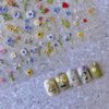3Sheets Wild Flower Nail Art Stickers Spring Daisy Embossed Sunflowers Floret Greenery Flowers Nail Decals for Women Girls Summer Salon DIY Acrylic Nails Design Supplies (Flower B)