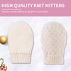 Baby Knit Mittens Toddler Boys Girls Gloves Winter Infant Newborn No Scratch Mitten 0-3 Years (White, 0-1 Years)