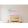 Baby Unicorn Custom Name Wall Decal - Personalized Name Unicorn Wall Sticker - Unicorn Wall Art Decor - Wall Decal for Nursery Bedroom playroom Decoration (Wide 15"x8" Height)