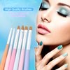 6Pcs Nail Art Brush Set, Gel Polish Acrylic Nails Painting Brush Dotting Pen Liner Brushes Double-Ended Fingernail Design Tools Kit Manicure Drawing Cleaning Home DIY Salon Gifts(Multicolor-1)