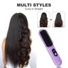 Cordless Hair Straightener Brush, Mini Portable Straightening Brush for Travel, USB Rechargeable Negative Ion Hot Comb Straightener for Lightweight Carry, Handbag Storage, Touch Up, Busy Commute
