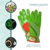 DIGZ 7652 Signature High Performance Women's Gardening Gloves, Work Gloves with Touchscreen Compatible Fingertips, Green Leaves Pattern, Medium