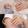 Short Almond Nail Tips 504Pcs, Jofay Fashion Pre-shaped & Etched Acrylic Fake Nails, 19 Sizes Matte Full Cover Clear Nails Gel Nail Tips False Nails, Press on Nails for Nail Extensions DIY Salon