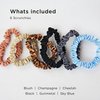 NGHT Silk Scrunchies for Women's Hair - 100% Thin Silk Scrunchies with Elastic Band Small - Ponytail holders for Girls - Multi-colored Pack of 6
