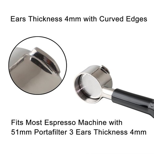 51mm Bottomless Portafilter 3 Ears Compatible with Mr.Coffee Espresso and Cappuccino Machine/Casabrews 3700 Series and CM5418, with Stainless Steel Double Shot Capacity Cup Filter Basket