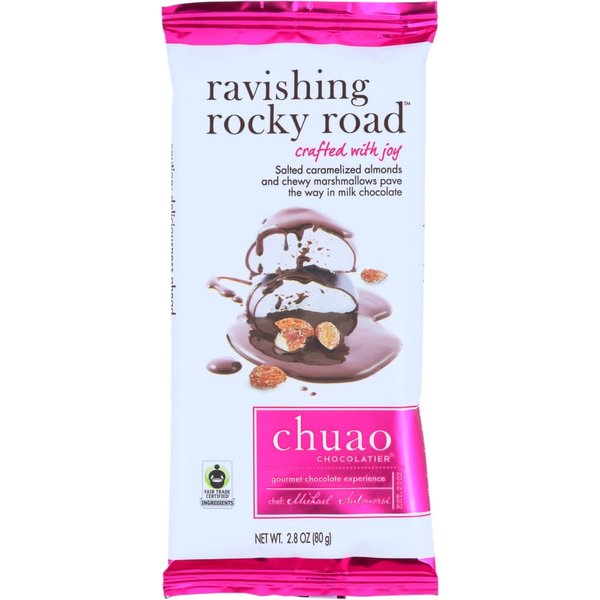 Chuao Chocolatier Ravishing Rocky Road Milk Chocolate Bars | Gourmet Almond Vegan Marshmallows Artisan No Preservatives 2.8 oz each | 4 Pack