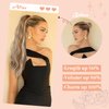Cephermer Ponytail Extension 22'' 24'' Long Wavy Straight Claw Clip in Pony Tails Hair Extensions Natural Looking Synthetic Hairpiece for Women Bleach Blonde