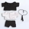 niannyyhouse Black Suit Coat Tie White Shirt Pants 7.8in（20cm） Plush Humanoid Stuffed Doll Clothes