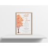 Autumn Bridal Shower Invitations Fall Invites Rustic Brown Gold Ivory Leaves Tree Fall In Love Wedding Customized Personalized Custom Printed Cards (12 count)