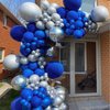 FOTIOMRG 120pcs 5 inch Royal Blue Balloons, Small Royal Blue Latex Party Balloons Helium Quality for Birthday Graduation Baby Shower Baseball Nautical Wedding Party Decorations (with Blue Ribbon)