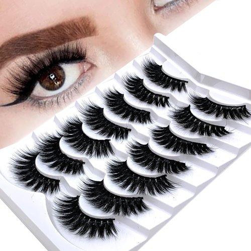 Lifernilash False Eyelashes 3D Faux Mink Lashes Natural Look Wispy Fake Eyelashes16-MM Eye-lashes (C)