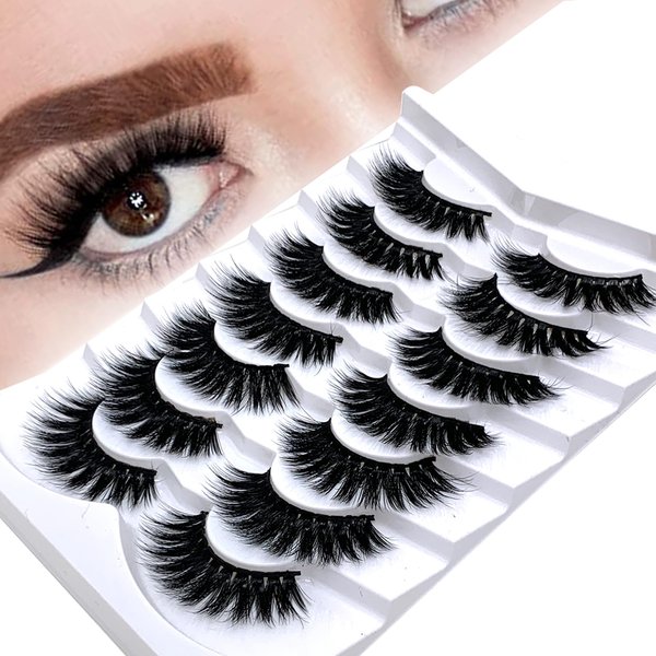 Lifernilash False Eyelashes 3D Faux Mink Lashes Natural Look Wispy Fake Eyelashes16-MM Eye-lashes (C)