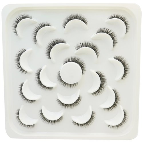 DAODER 10MM False Eyelashes Thick Short Mink Lashes Natural Look With Clear Band D Curl Lash Extension Look False Lashes Strip for Daily Wear 10Pairs(10mm Clear Band)
