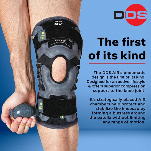 DDS Air Pneumatic Compression Knee Brace - Relief for Sore Joints, Muscle Stiffness and Meniscus Pain. Compression Sleeve for Sports and Exercise, Improve Circulation, Reduce Knee Pain & Swelling (XL)