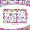 Newwiee 6 x 3.6 ft Birthday Backdrop Banner Birthday Fabric Photography Backdrop Party Decorations for Girls and Boys Birthday Party Supplies(Building Blocks)