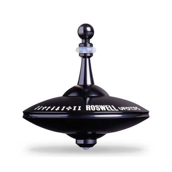 Roswell | Metal Spinning Fidget Toy Top | Inspired by The Documented 1947 UFO Sighting in Roswell, New Mexico (Color: Midnight Black)